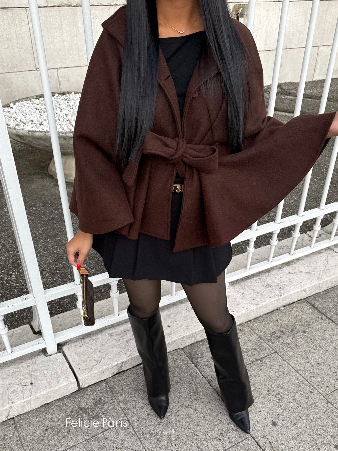 MANTEAU CAPE MARRON