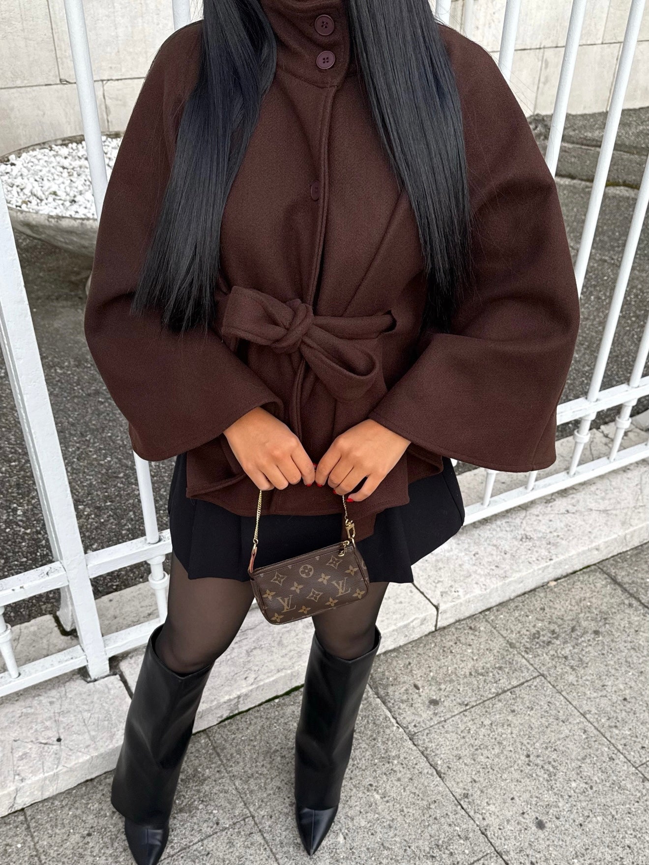 MANTEAU CAPE MARRON